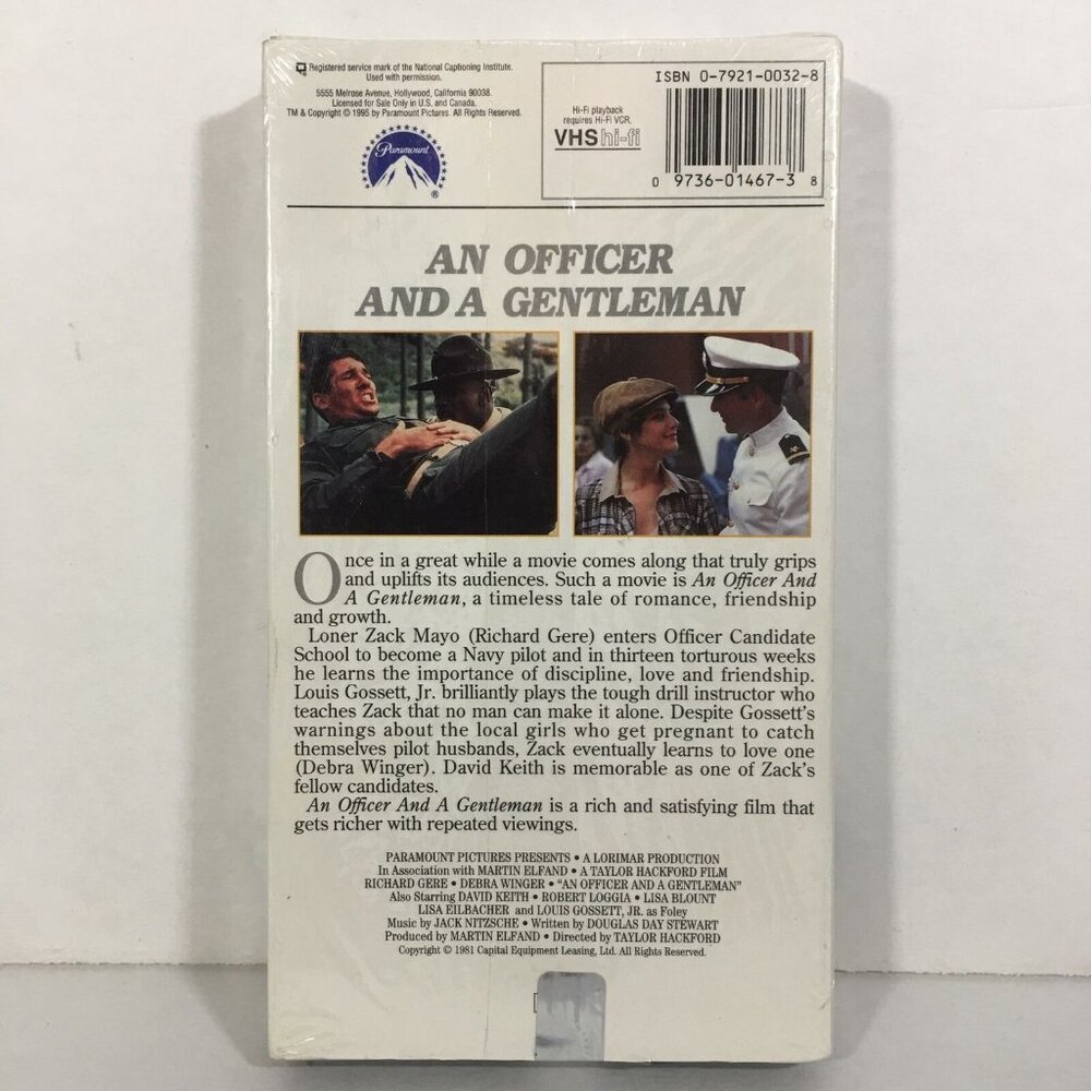 An Officer and a Gentleman VHS 1997 Richard Gere Debra Winger Louis Gossett Jr - Picture 2 of 2